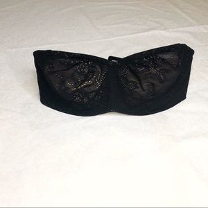 Calvin Klein | Black Sheer Lace Strapless Bra 34B